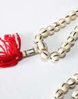 Tika Bracelet Carved Bone Mala- Light Striped