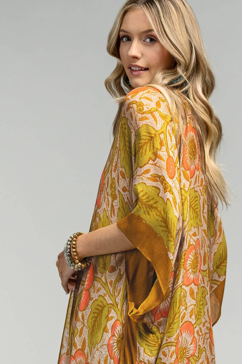 Urbanista Kimono FLOWER/RETRO Vintage Floral Print Kimono
