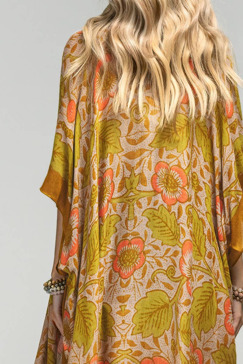 Urbanista Kimono FLOWER/RETRO Vintage Floral Print Kimono