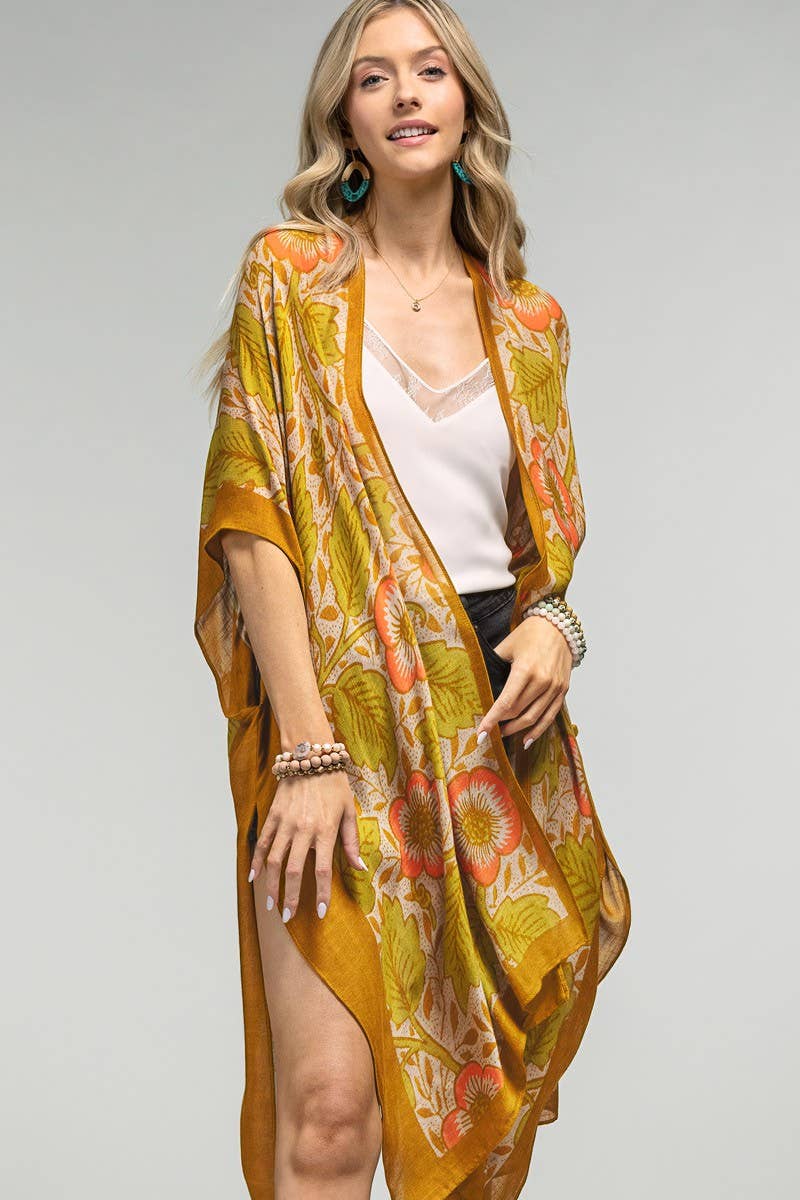 Urbanista Kimono FLOWER/RETRO Vintage Floral Print Kimono