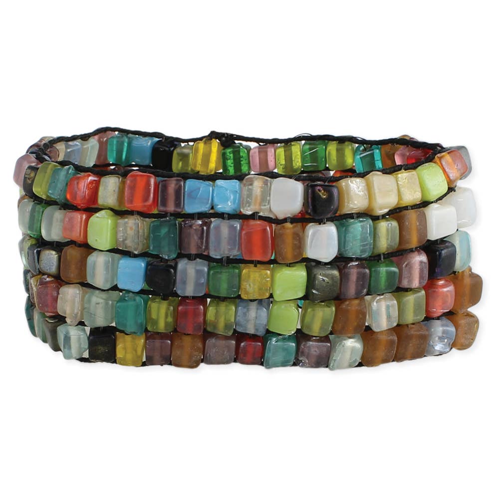 ZAD Bracelet Multi Colored Square Bead Mosaic Bracelet