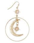 ZAD jewelry Celestial Dreams Moon Sun Gold Earrings