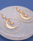 ZAD jewelry Celestial Dreams Moon Sun Gold Earrings