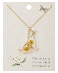 ZAD jewelry Floral Friend Gold Dog Dried Flower Necklace