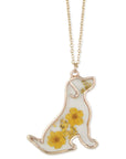 ZAD jewelry Floral Friend Gold Dog Dried Flower Necklace