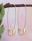 ZAD jewelry Gold Safety Pin Hoop Earrings