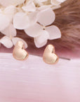 ZAD jewelry The Kiss Fine Art Gold Heart Earrings