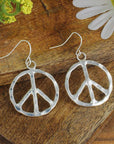 ZAD jewelry Woodstock Vibes Silver Peace Sign Earring