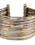ZAD Mixed Metal Hammered Bunch Cuff Bracelet