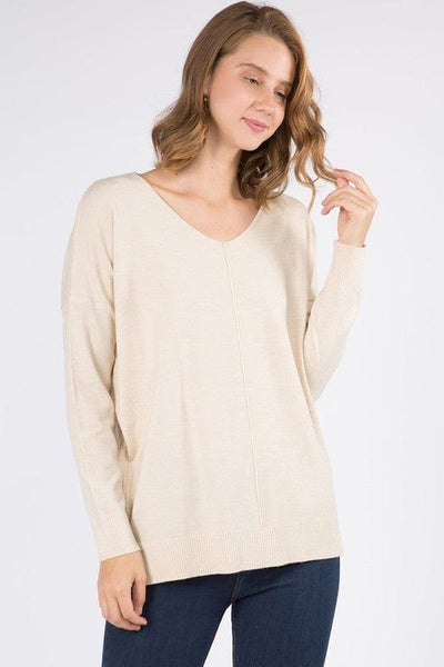 Dreamers Basic V Neck Sweater Haystacks