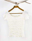 Haystacks top Off White Lyrac Brazilian Textured Ballet Top