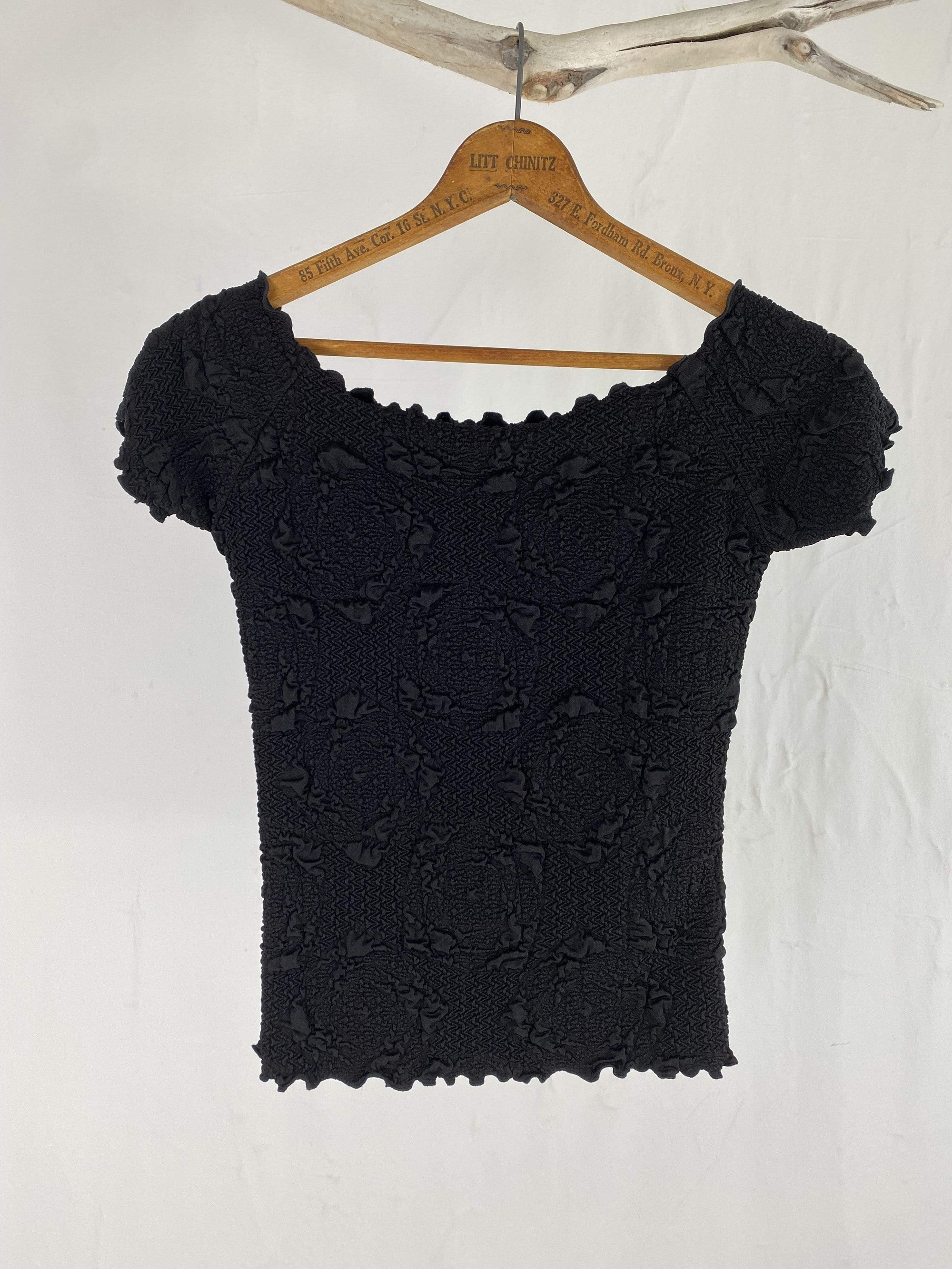 Haystacks top Small Black Lyrac Brazilian Textured Ballet Top