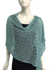 Lost River Poncho Aqua Popcorn Knit Poncho - More Colors!