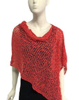 Lost River Poncho Coral Popcorn Knit Poncho - More Colors!