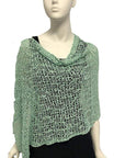 Lost River Poncho Mint Popcorn Knit Poncho - More Colors!