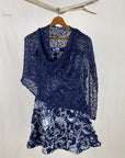 Lost River Poncho Navy Popcorn Knit Poncho - More Colors!
