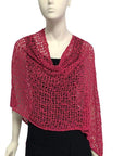 Lost River Poncho Raspberry Popcorn Knit Poncho - More Colors!