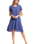 Nusantara Dress Cornflower / Small/Medium Thai Cotton One Pocket Tunic Dress