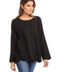 Nusantara top Black / Small/Medium Thai Cotton Long Sleeve Boxy Top