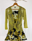 Tanami shawl Asparagus Lightweight Knit Cross Front Shrug