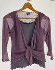 Tanami shawl Violet Lightweight Knit Cross Front Shrug