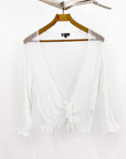 Tanami shawl White Lightweight Knit Cross Front Shrug
