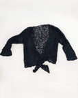 Tanami Sweater Black Tanami Tie Front Popcorn Sweater Shrug