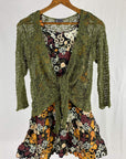 Tanami Sweater Loden Tanami Tie Front Popcorn Sweater Shrug