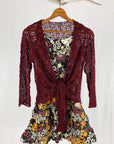 Tanami Sweater Merlot Tanami Tie Front Popcorn Sweater Shrug