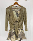 Tanami Sweater Mushroom Tanami Tie Front Popcorn Sweater Shrug
