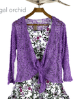 Tanami Sweater Regal Orchid Tanami Tie Front Popcorn Sweater Shrug