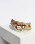 Ava Capri Bracelet Genevieve ivory and Jasper 3 Bracelet set 7.5 inch