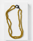 Ava Capri Necklace 18” hand knotted double layer pave necklace