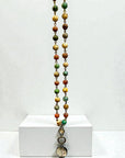 Ava Capri Necklace 20" mixed jasper necklace with round faceted pendant
