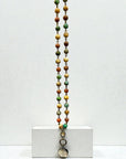 Ava Capri Necklace 20" mixed jasper necklace with round faceted pendant