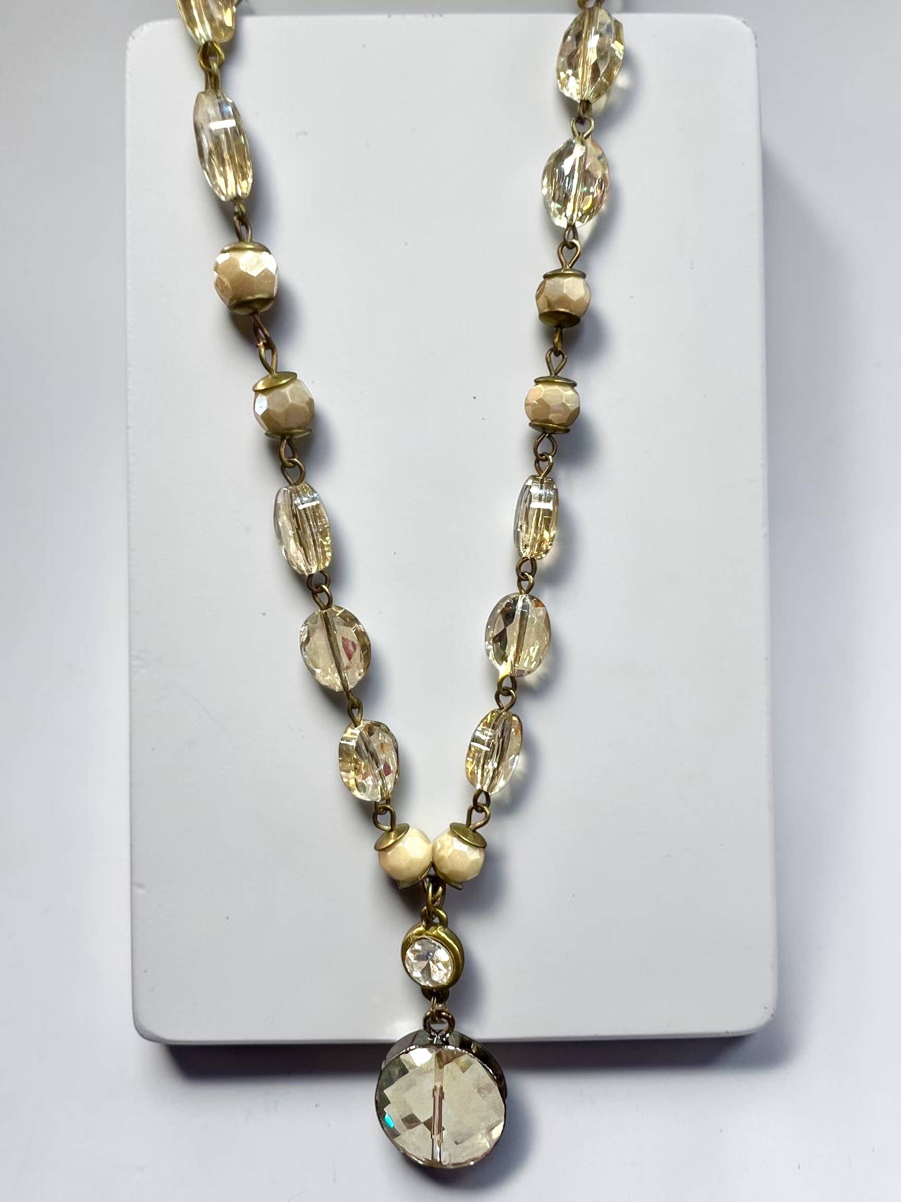 Ava Capri Necklace Avery champagne and fancy ivory 20" necklace with pendant