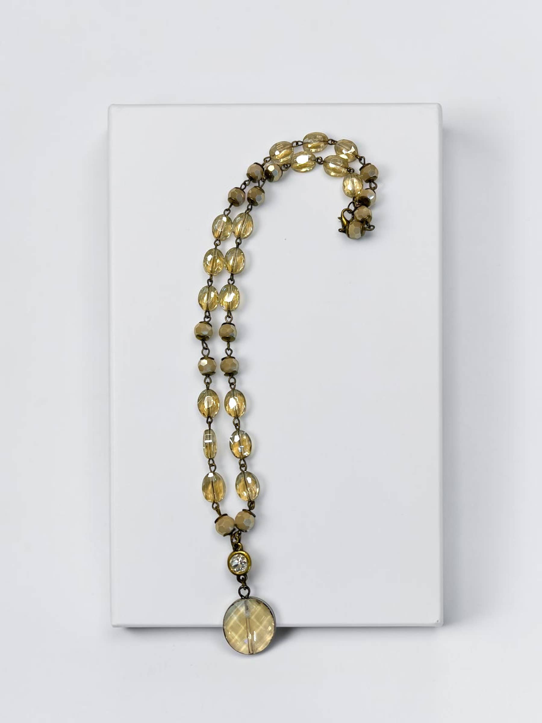 Ava Capri Necklace Avery champagne and fancy ivory 20" necklace with pendant