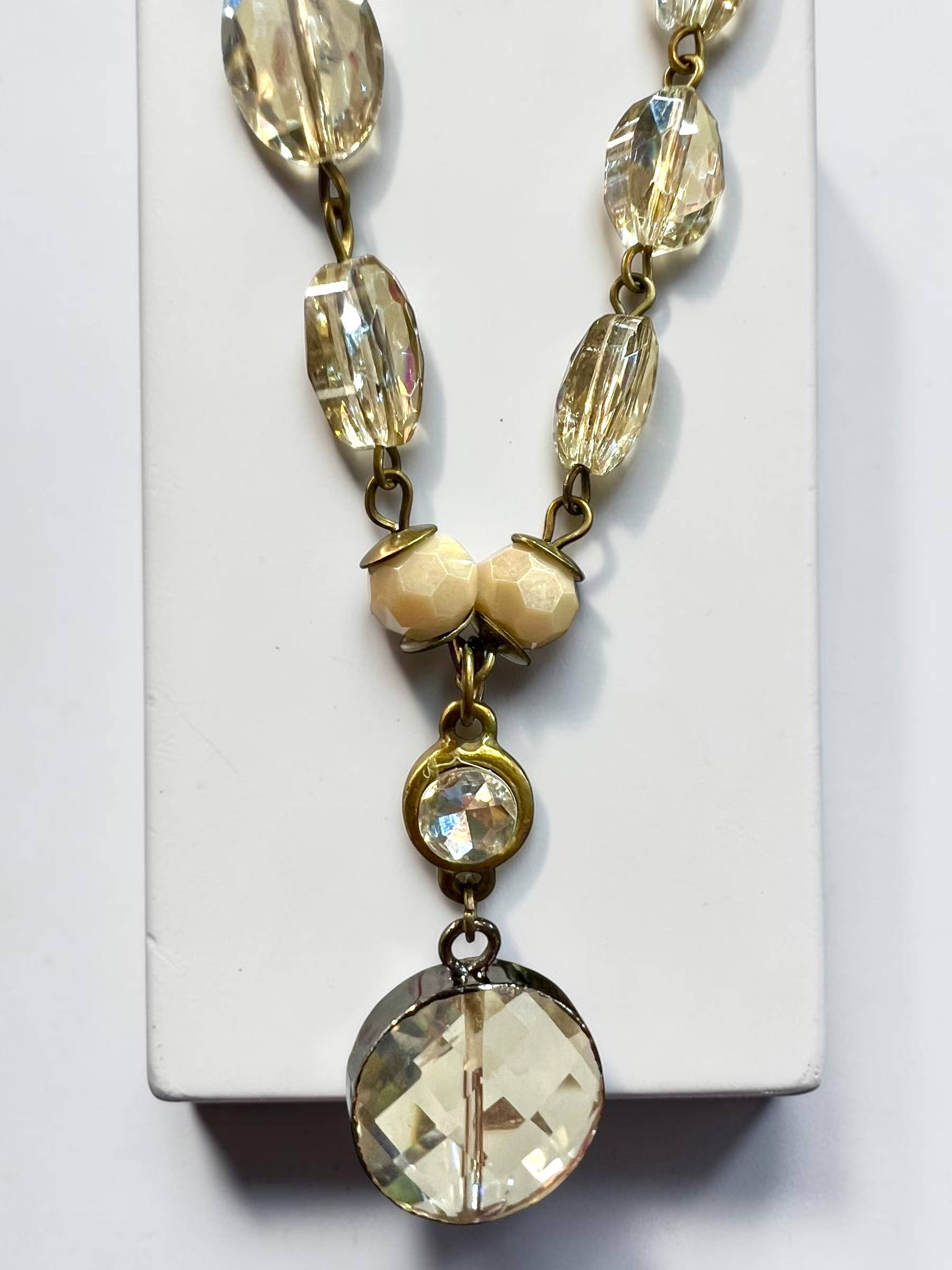 Ava Capri Necklace Avery champagne and fancy ivory 20" necklace with pendant
