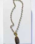 Ava Capri Necklace Jasper Pendant 20" toggle necklace