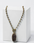 Ava Capri Necklace Jasper Pendant 20" toggle necklace