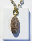Ava Capri Necklace Jasper Pendant 20" toggle necklace