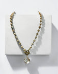 Ava Capri Necklace Jenna toggled 20" ivory Necklace with faceted pendant