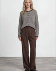 Blu Pepper Cardigan STRIPE RAW EDGE DROP SHOULDER KNIT CARDIGAN