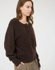 Blu Pepper Sweater Brown / Small Raglan Long Sleeve Henley Sweater