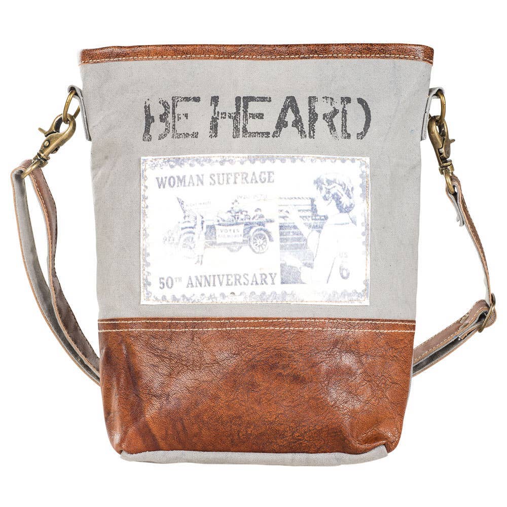 Clea Ray Canvas Bags & Clothing Bags Be Heard Shoulder Bag