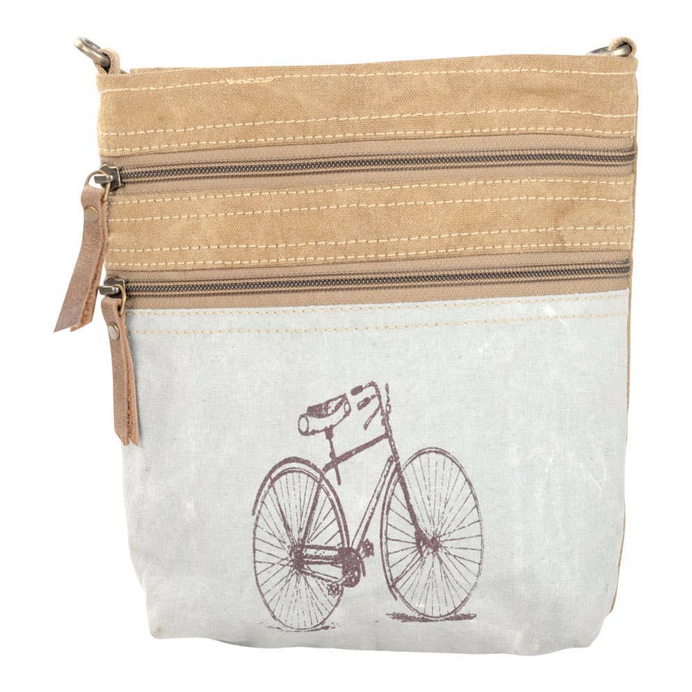 Clea Ray Canvas Bags & Clothing Bags Double Zipper Two Tone Bike Shoulder Bag