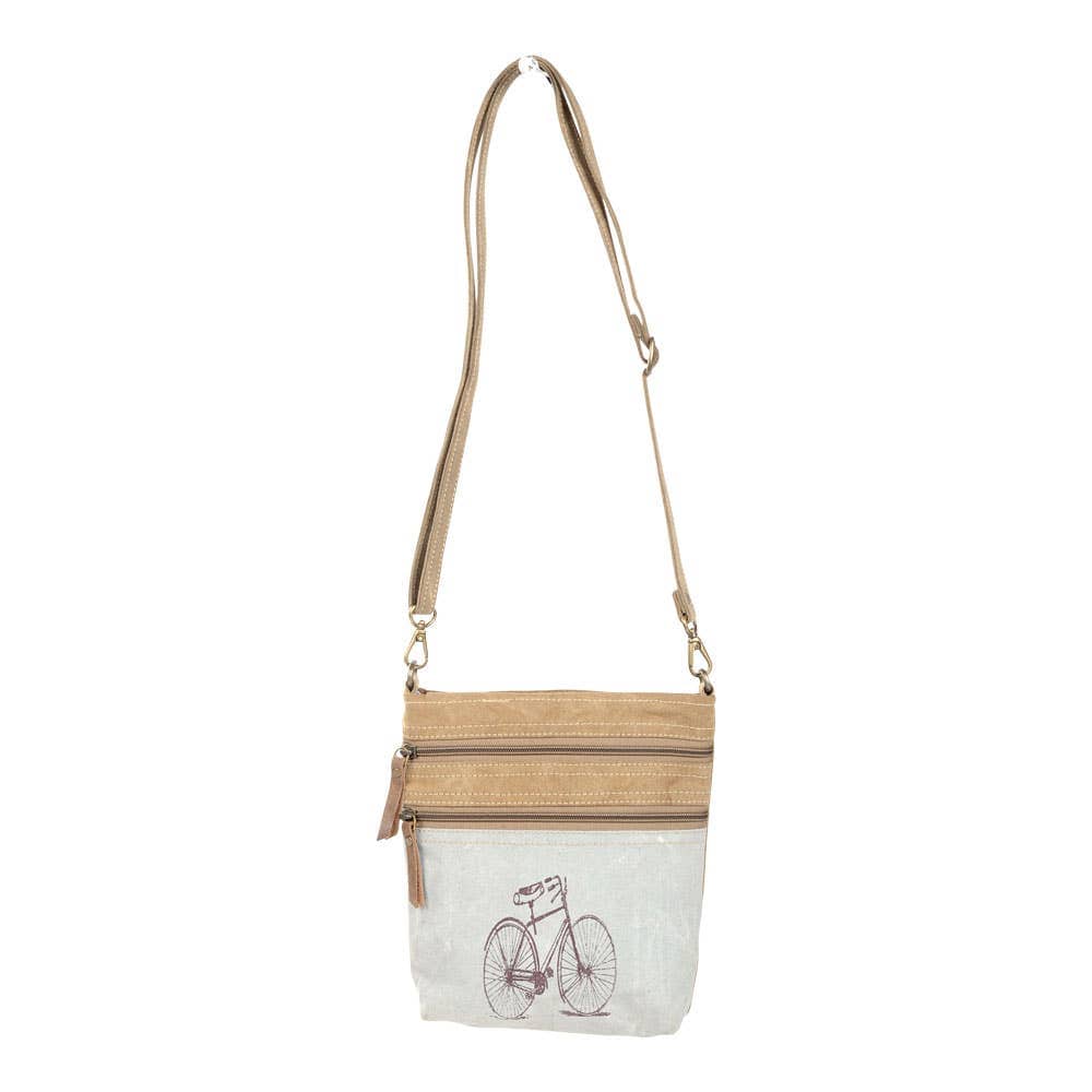 Clea Ray Canvas Bags & Clothing Bags Double Zipper Two Tone Bike Shoulder Bag
