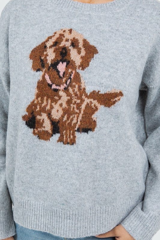Dreamers Sweater Dog Print Pullover