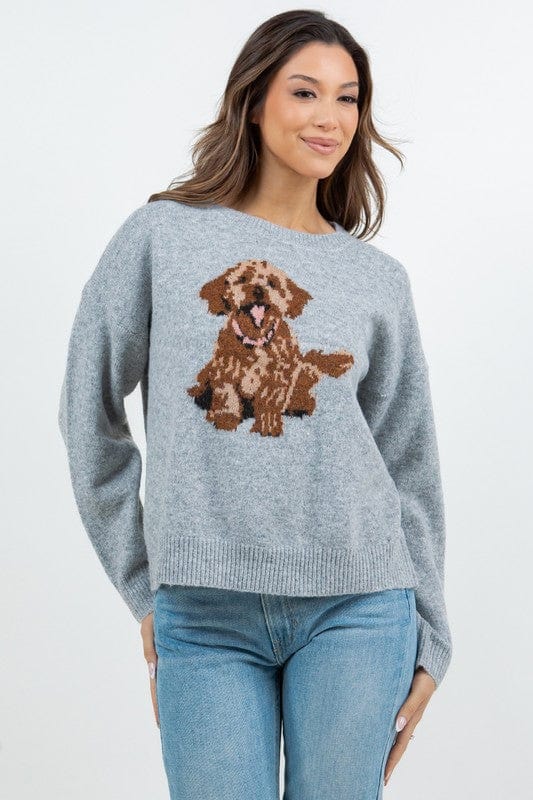 Dreamers Sweater Gray / Small/Medium Dog Print Pullover