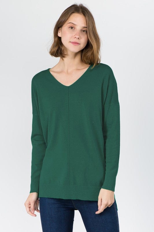 Dreamers top Pine / Medium/Large Dreamers Basic V-Neck Sweater